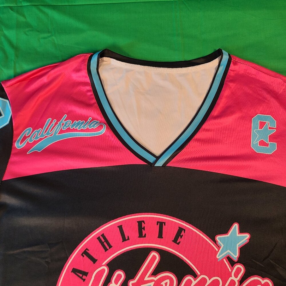 Shein Women's XL Short Sleeve Shirt New Black/Pink - Picture 2 of 8